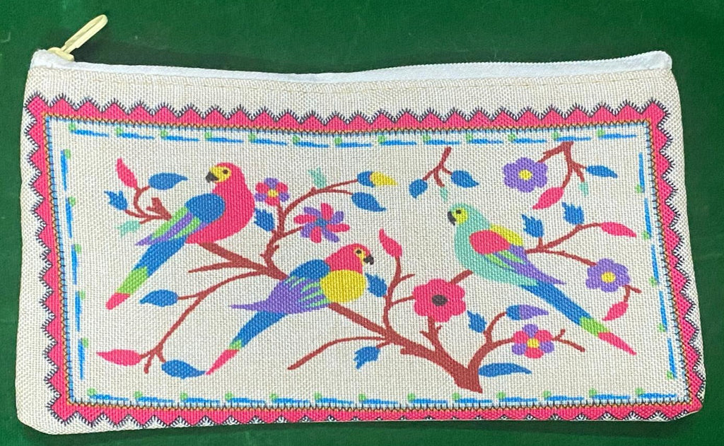 Handmade Jute Ethnic Ladies Pouch – Elephant Heritage Design | Dual Zipper Clutch