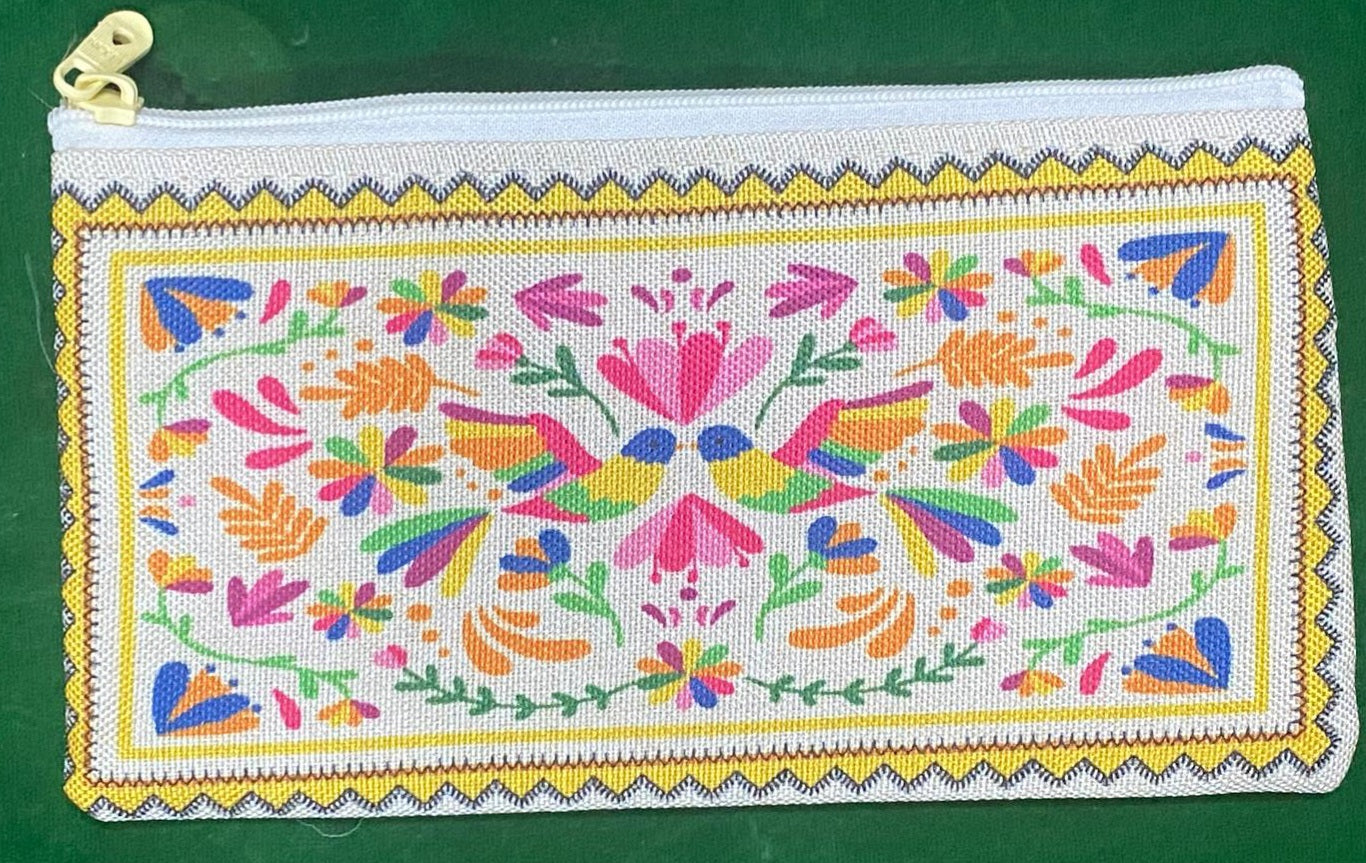 Handmade Jute Ethnic Ladies Pouch – Parrots Heritage Design | Dual Zipper Clutch