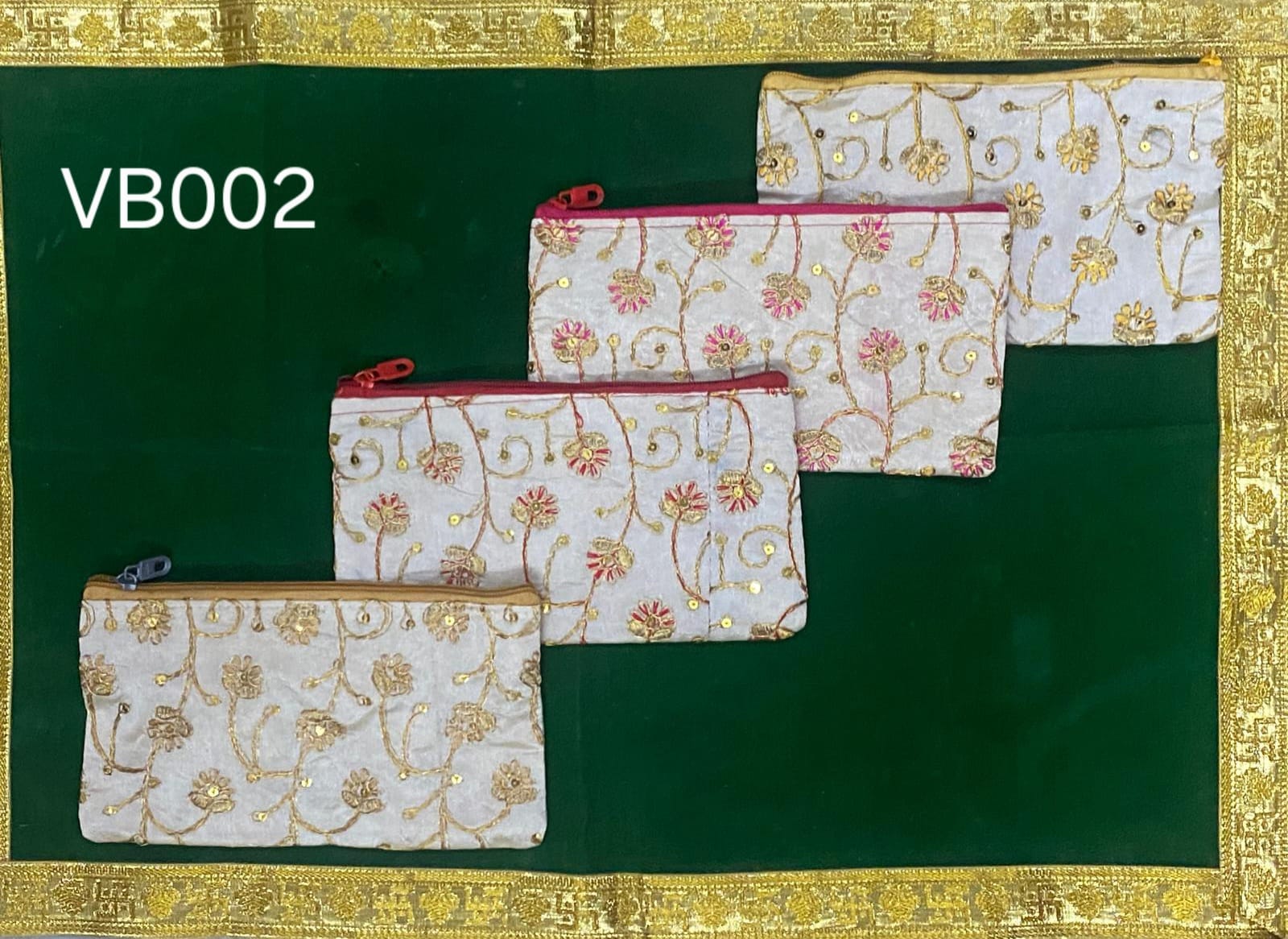 Elegant Floral Embroidered Ladies Clutch / Pouch – 4 Colors Available (Yellow, Pink, Red, Copper)