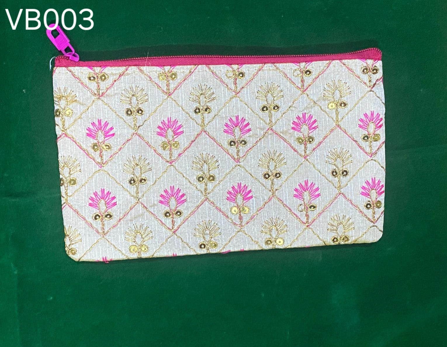 Elegant Floral Embroidered Ladies Clutch / Pouch – 4 Colors Available (Yellow, Pink, Red, Copper)